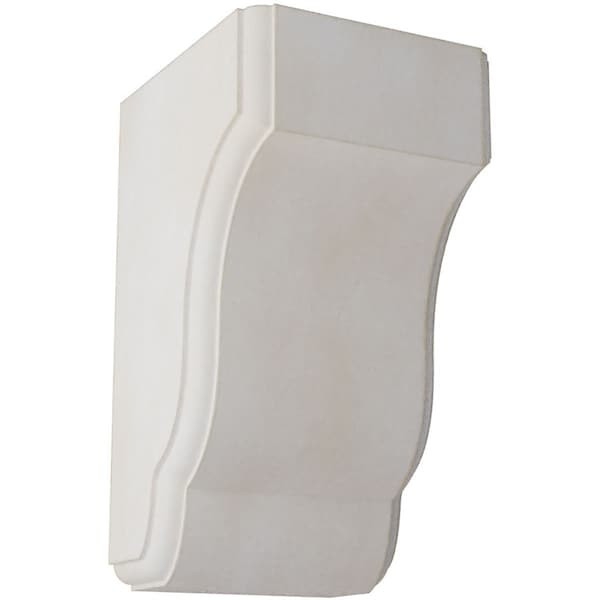 Ekena Millwork 3 1/2"W x 4"D x 6 1/2"H Capistrano Mission Wood Vintage Decor Corbel, Chalk Dust White CORWD03X04X06CPWH - main